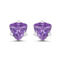 0.80 Carat Genuine Amethyst .925 Sterling Silver Earrings