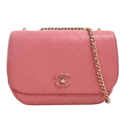 Chanel Womens Leather Shoulder Bag Pink