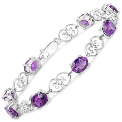 9.20 Carat Genuine Amethyst .925 Sterling Silver Bracelet