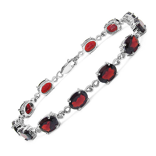 19.20 Carat Genuine Garnet .925 Sterling Silver Bracelet