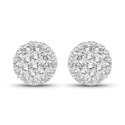 1.22 Carat Genuine White Diamond 14K White Gold Earrings (G-H Color, SI1-SI2 Clarity)