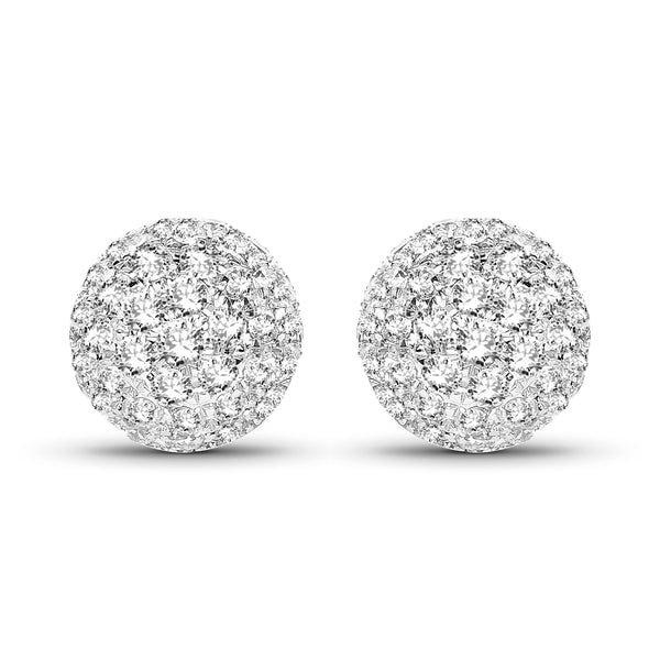 1.22 Carat Genuine White Diamond 14K White Gold Earrings (G-H Color, SI1-SI2 Clarity)