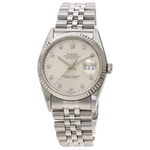 Rolex 16234G Datejust 10P Diamond Watch Stainless Steel / SS K18WG Men's ROLEX