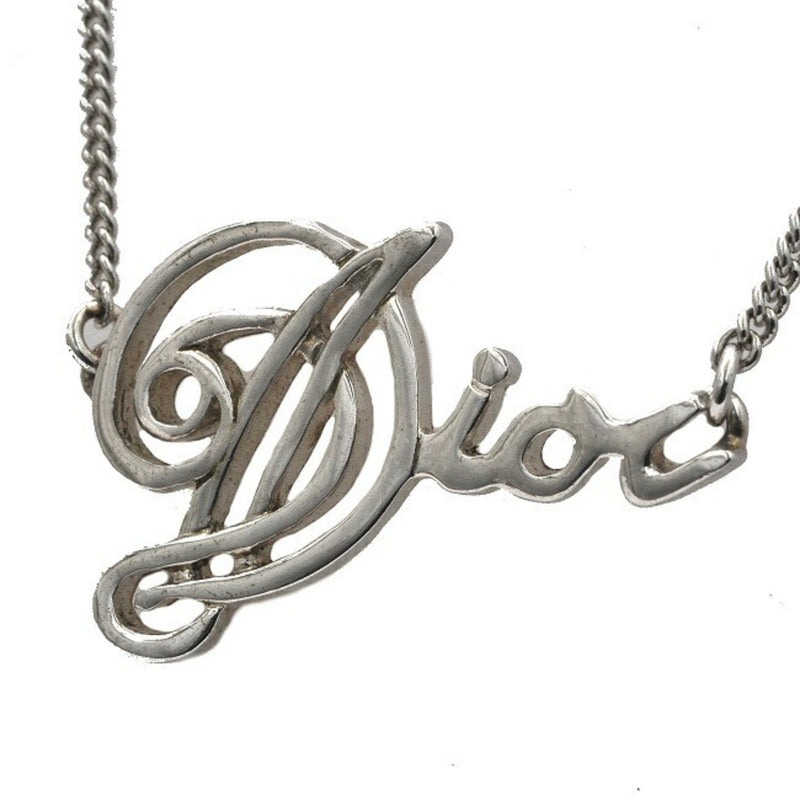 Christian Dior Necklace Silver Plate Motif Ladies Dress Accessory Adjuster Design