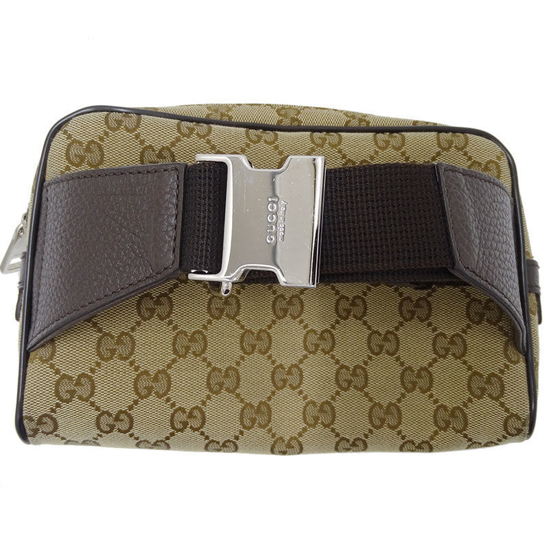 Gucci GUCCI Bag Mens Womens Waist Pouch Body GG Canvas Beige 449174