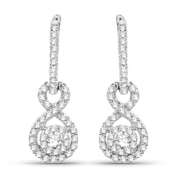 0.50 Carat Genuine White Diamond 14K White Gold Earrings (G-H Color, SI1-SI2 Clarity)