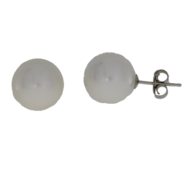 Natural Fresh Water Pearl Stud Earrings 14KT White Gold