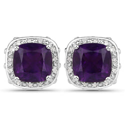 4.52 Carat Genuine Multi Stones .925 Sterling Silver Earrings