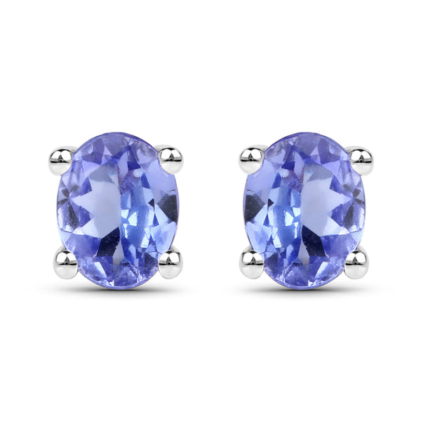 0.40 Carat Genuine Tanzanite .925 Sterling Silver Earrings