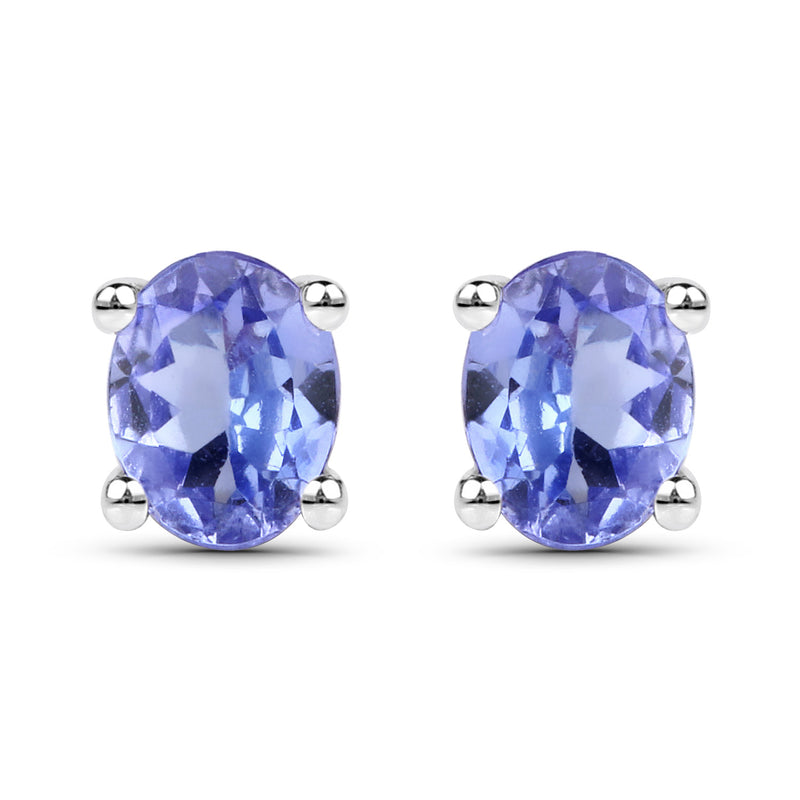 0.40 Carat Genuine Tanzanite .925 Sterling Silver Earrings