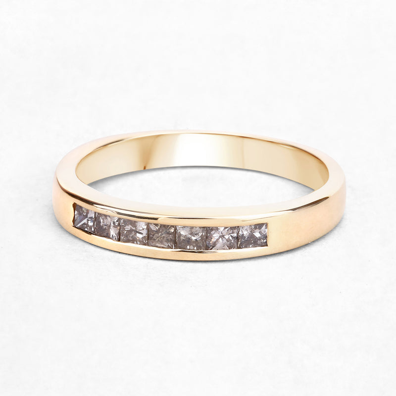 0.39 Carat Genuine Champagne Diamond 14K Yellow Gold Ring (SI1-SI2)