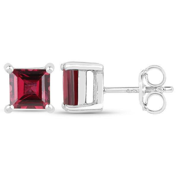 1.77 Carat Genuine Rhodolite .925 Sterling Silver Earrings