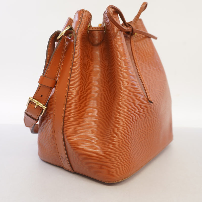 Auth Louis Vuitton Epi Petit Noe M44103 Womens Shoulder Bag Kenyan Brown