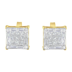 10KT Yellow Gold Diamond Stud Earrings (1 cttw, I-J Color, SI2-I1 Clarity)