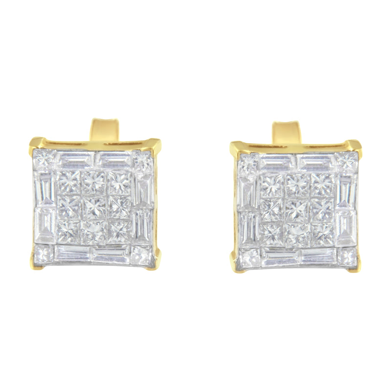 10KT Yellow Gold Diamond Stud Earrings (1 cttw, I-J Color, SI2-I1 Clarity)