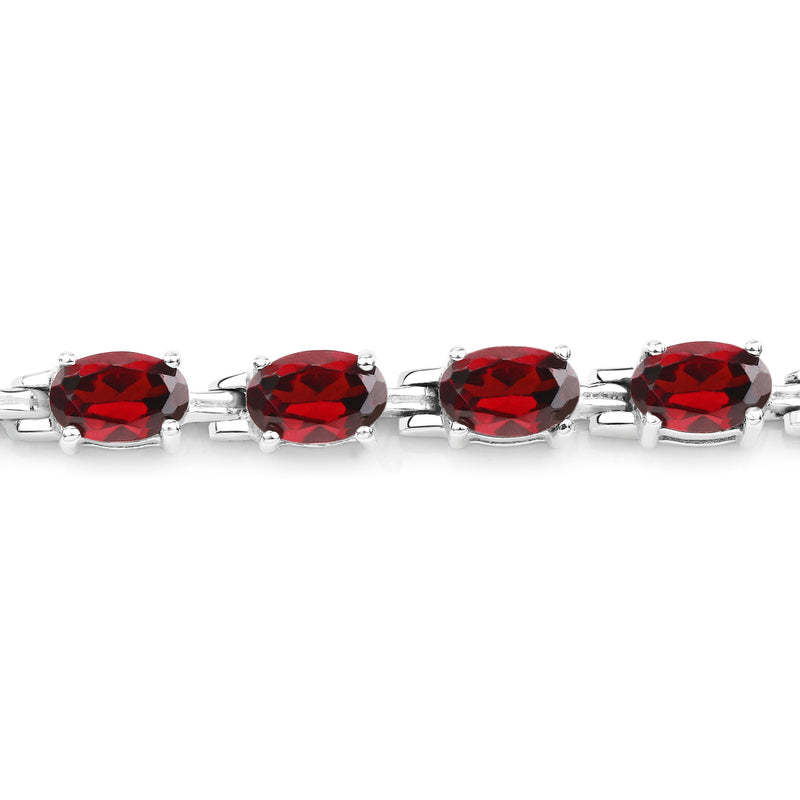 11.22 Carat Genuine Garnet .925 Sterling Silver Bracelet