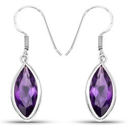 8.16 Carat Genuine Amethyst .925 Sterling Silver Earrings