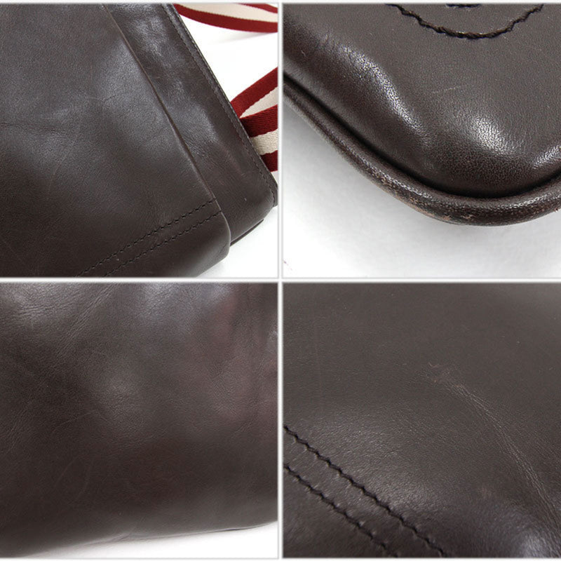 Bally Barry Shoulder Bag Dark Brown Leather Men