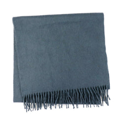 Hermes embroidery cashmere scarf blue stole