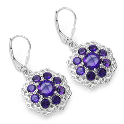 5.10 Carat Genuine Amethyst .925 Sterling Silver Earrings