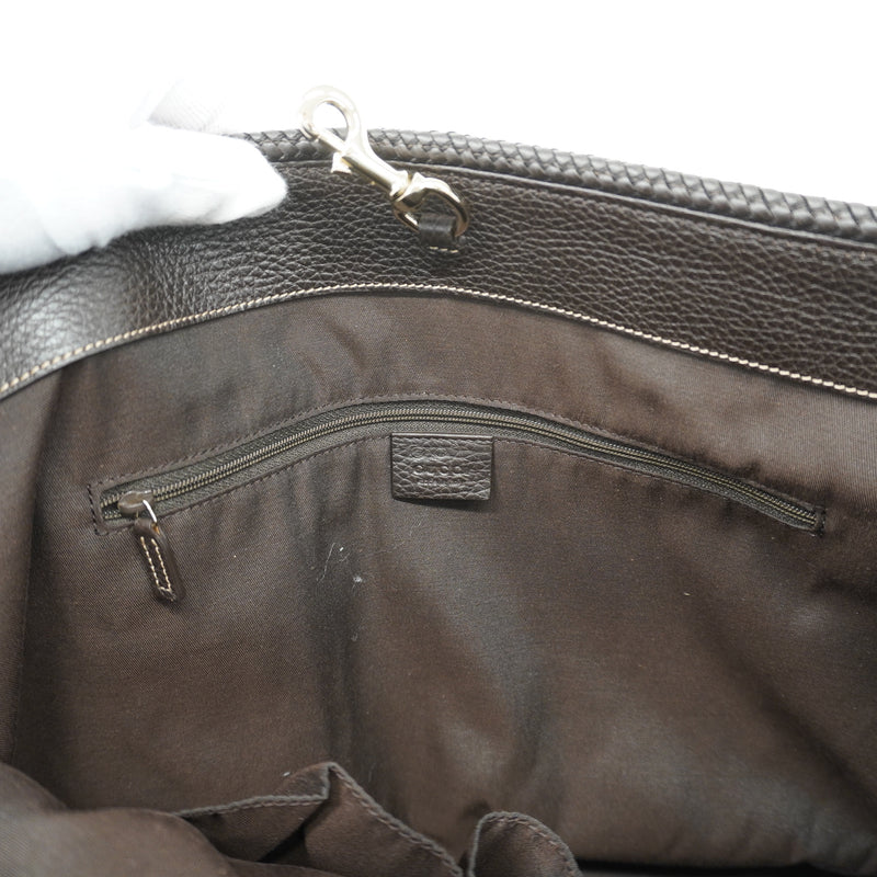 Auth Gucci GG Canvas Fringe Tote 336660 Womens GG CanvasLeather Tote Bag BeigeBrown