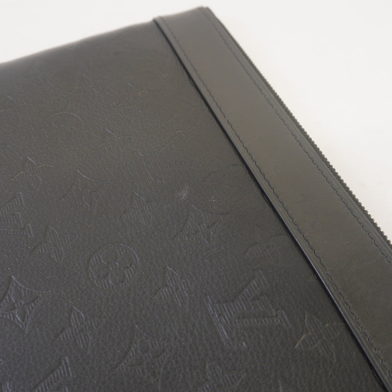 Auth Louis Vuitton Monogram Shadow Pochette Discovery M62903 Mens Clutch Bag