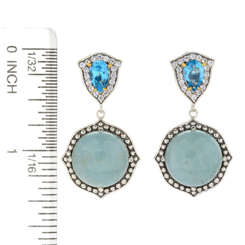 Brand New Milky Aquamarine Earring