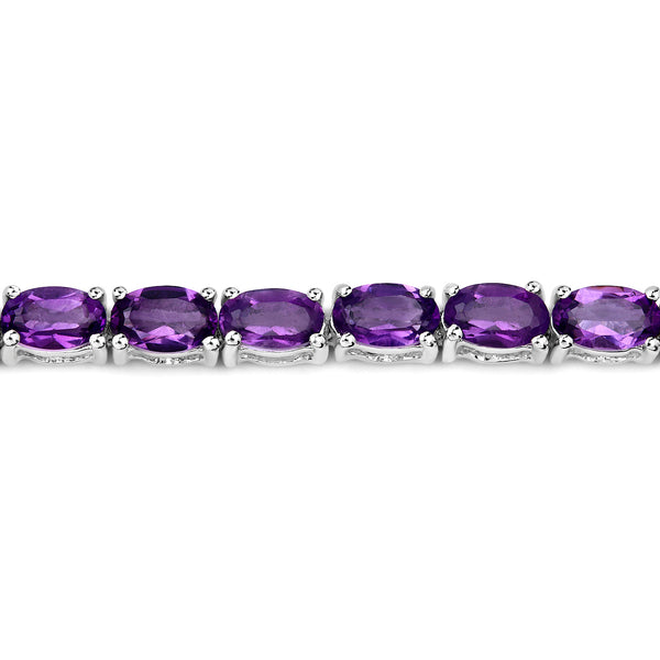 6.48 Carat Genuine Amethyst .925 Sterling Silver Bracelet