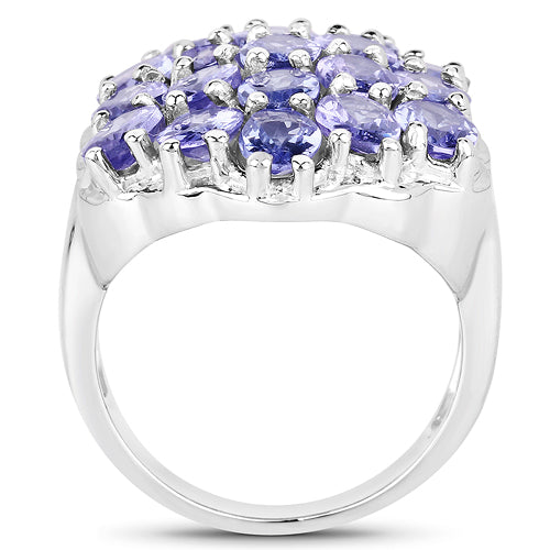 6.27 Carat Genuine Tanzanite .925 Sterling Silver Ring