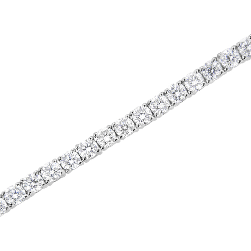 14K White Gold 3 cttw 4-Prong Set Lab Grown Brilliant Round Cut Diamond 7" Tennis Bracelet (G-H Color, SI1-SI2 Clarity)