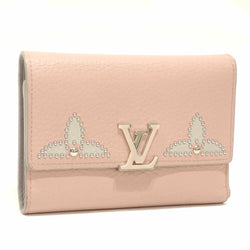 Louis Vuitton Tri-Fold Wallet Portofeuil Capsine Ladies M63221 Initials Rose Ballerine Pink Leather