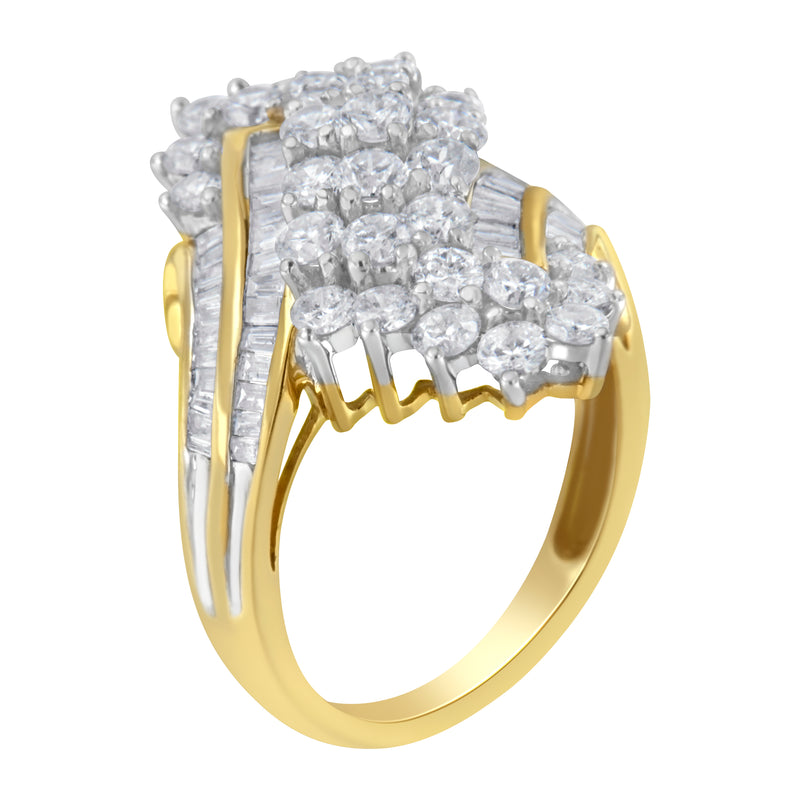 10kt Yellow Gold Diamond Cluster Ring (2 5/8 cttw, H-I Color, SI2-I1 Clarity)