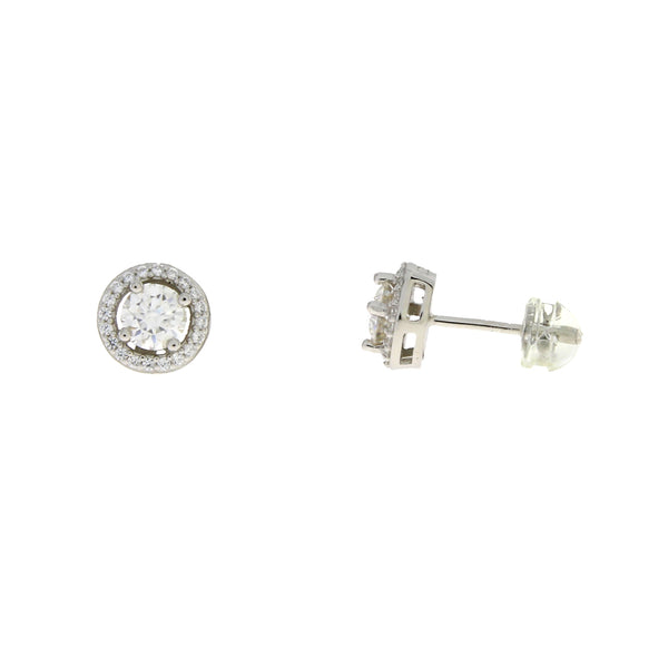 Genuine Moissanite Stud Earrings Sterling Silver