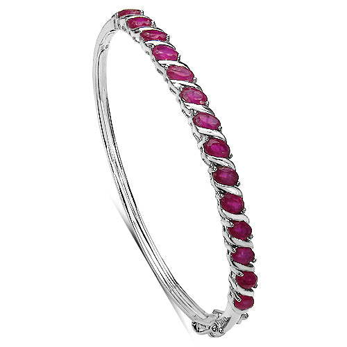 4.90 Carat Genuine Ruby .925 Sterling Silver Bracelet