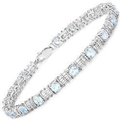 5.76 Carat Genuine Blue Topaz .925 Sterling Silver Bracelet