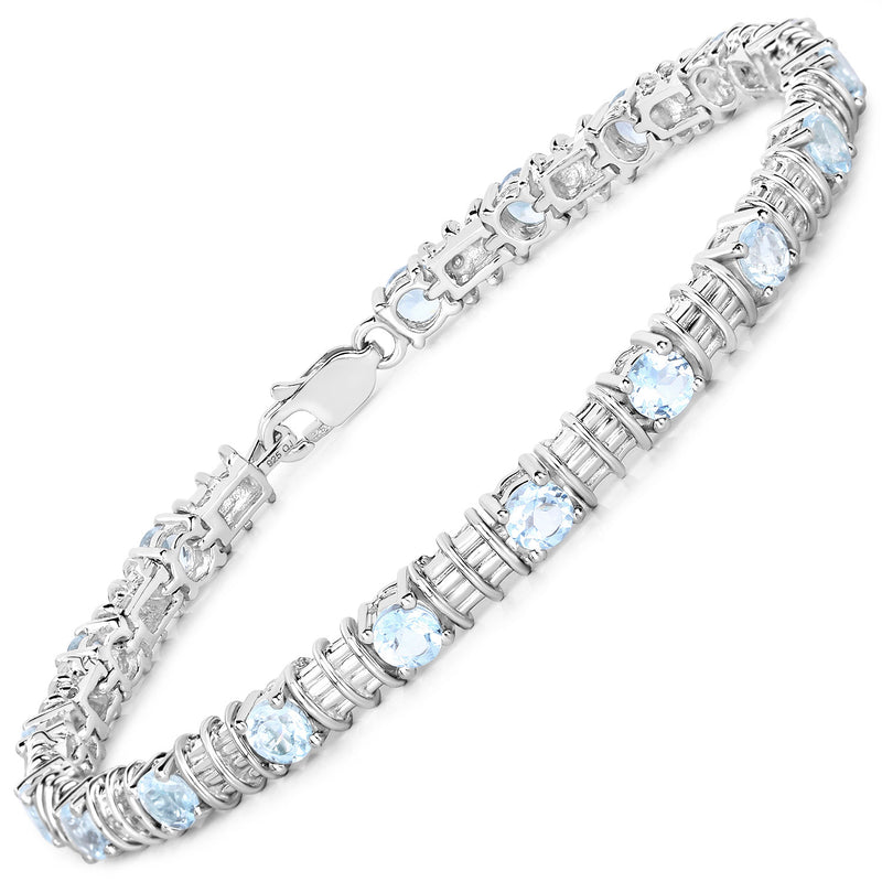 5.76 Carat Genuine Blue Topaz .925 Sterling Silver Bracelet