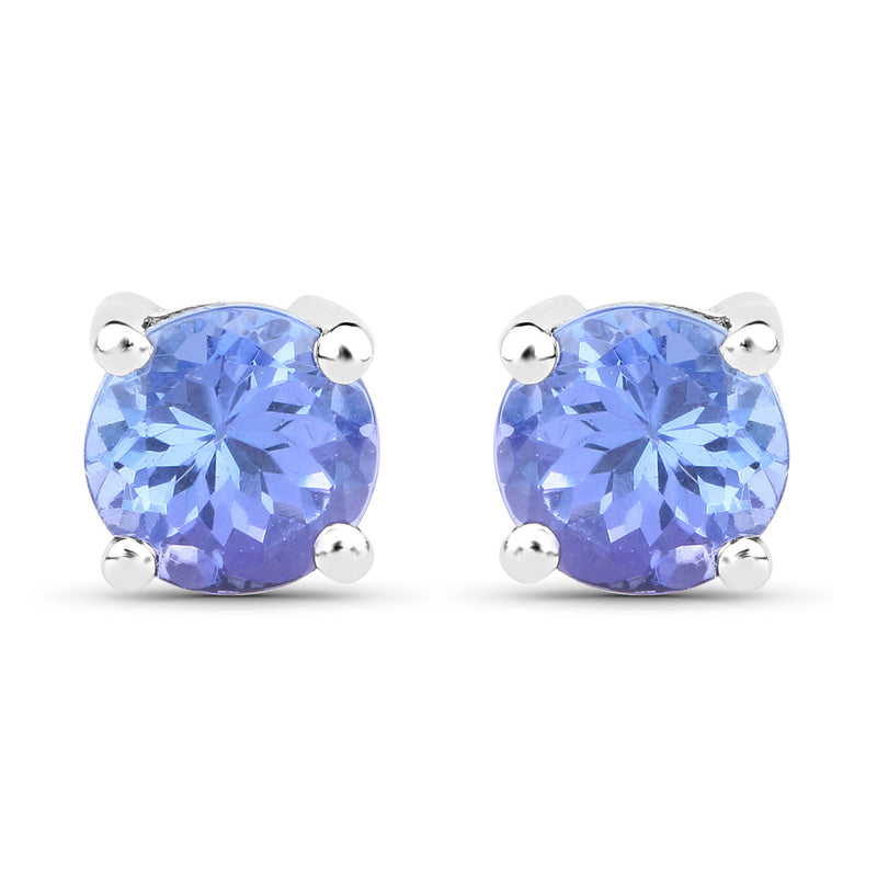 1.30 Carat Genuine Tanzanite .925 Sterling Silver Earrings