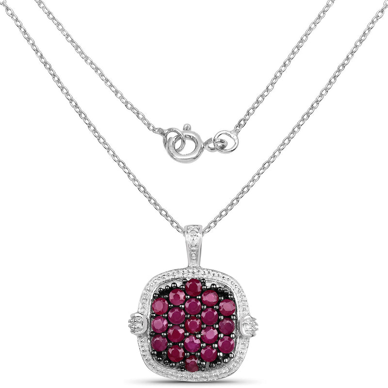 1.43 Carat Genuine Ruby .925 Sterling Silver Pendant