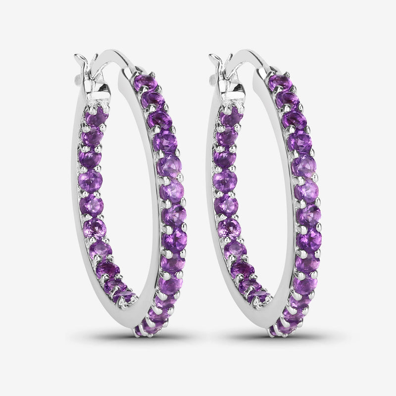 1.44 Carat Genuine Amethyst .925 Sterling Silver Earrings