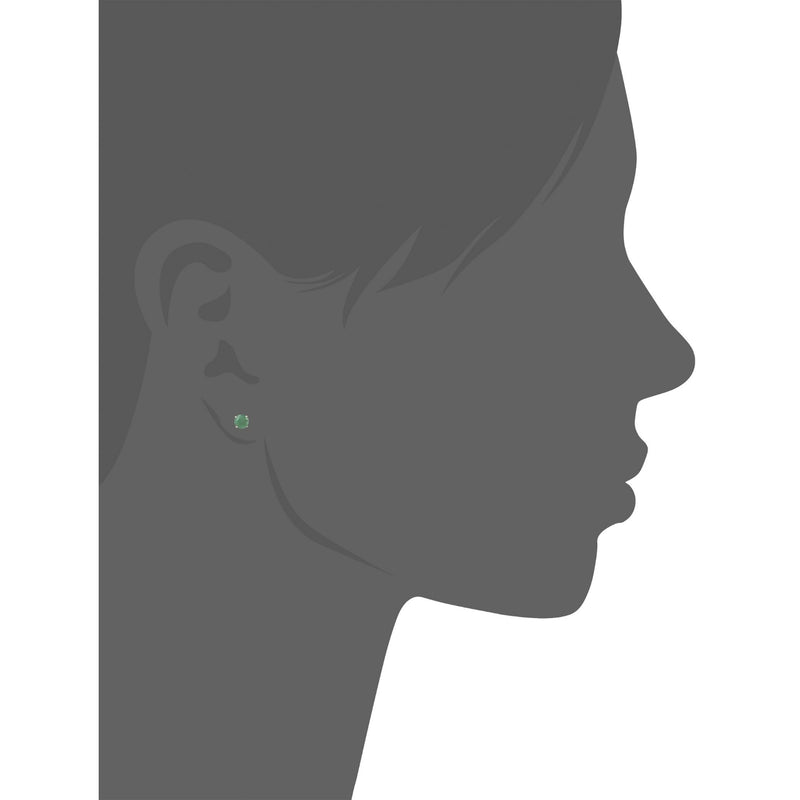 10K Yellow Gold With Sakota Emerald Earring