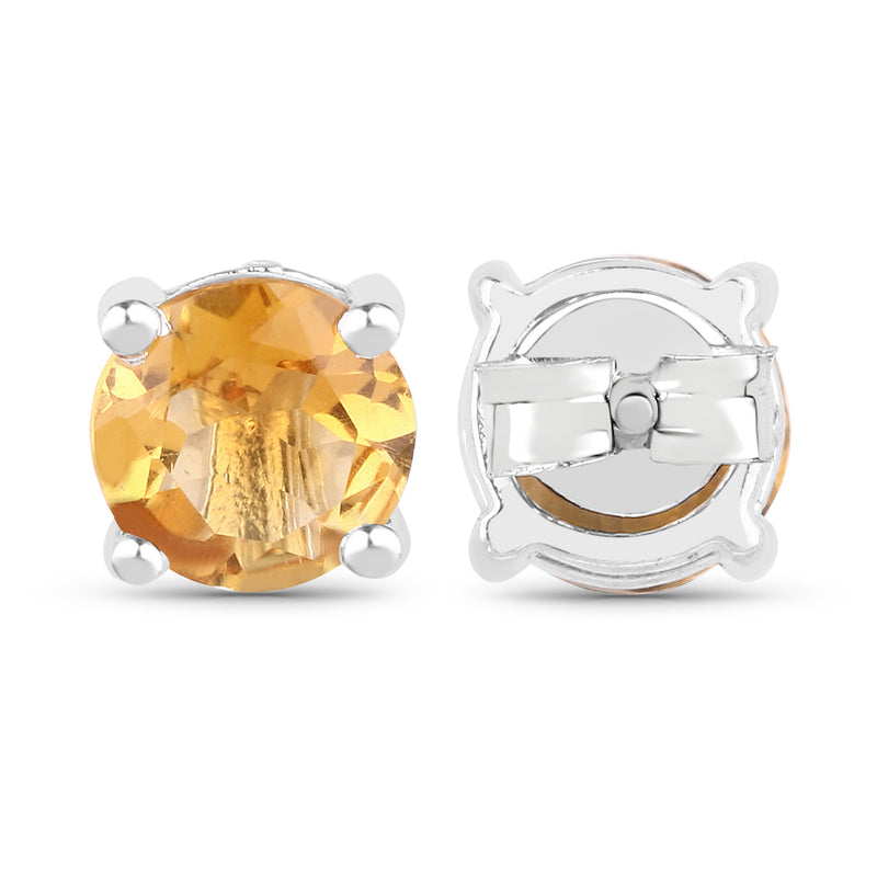 1.51 Carat Genuine Citrine .925 Sterling Silver Earrings