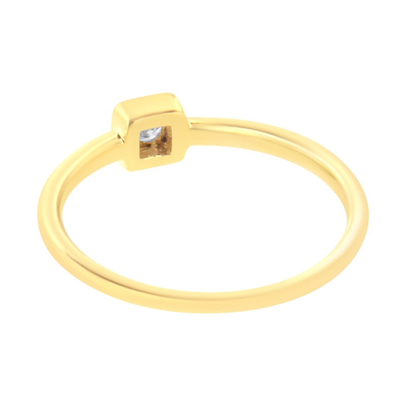 14K Yellow Gold Plated .925 Sterling Silver 1/20 cttw Miracle Set Diamond Promise Ring (J-K Color, I1-I2 Clarity) - Size 6