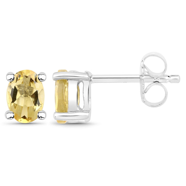 1.56 Carat Genuine Citrine .925 Sterling Silver Earrings