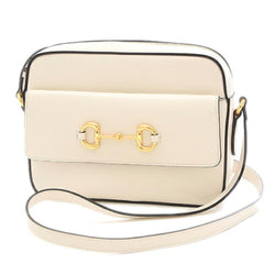 Gucci Horsebit Small Shoulder Bag Leather White 645454