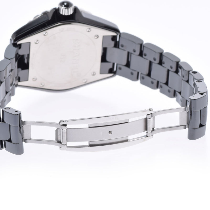 CHANEL J12 38mm 12P diamond H1626 mens black ceramic / SS watch self-winding dial