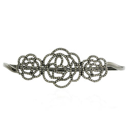 2.22 ct Pave Diamond 925 Sterling Silver Floral Palm Bracelet Designer Jewelry