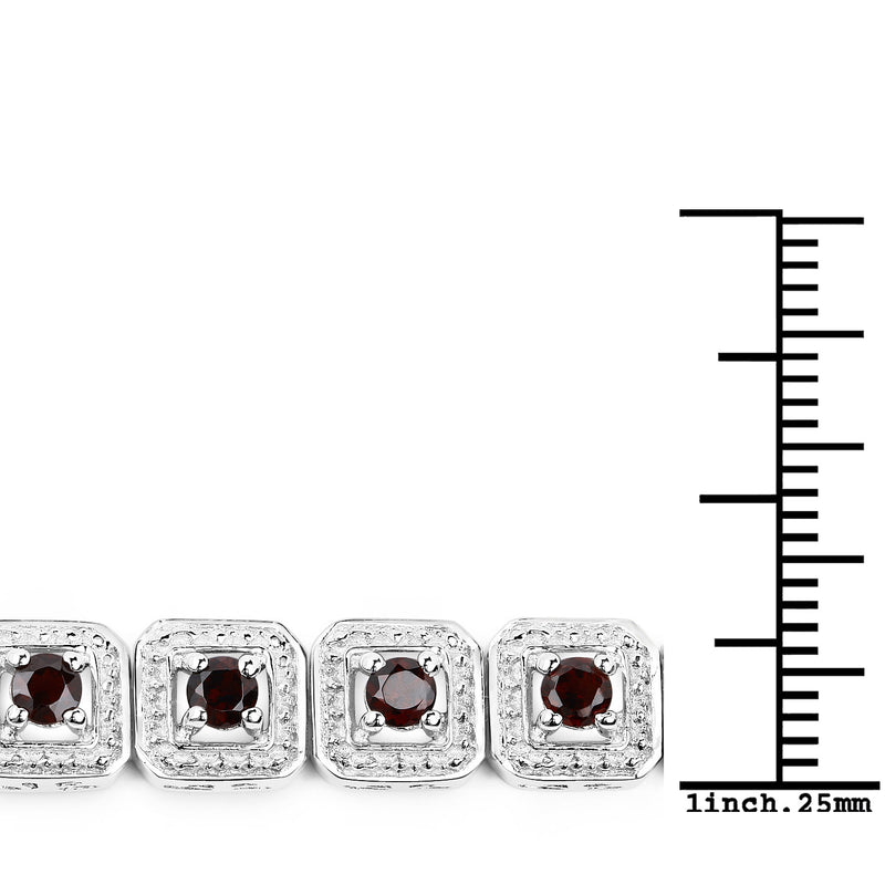 2.88 Carat Genuine Garnet .925 Sterling Silver Bracelet