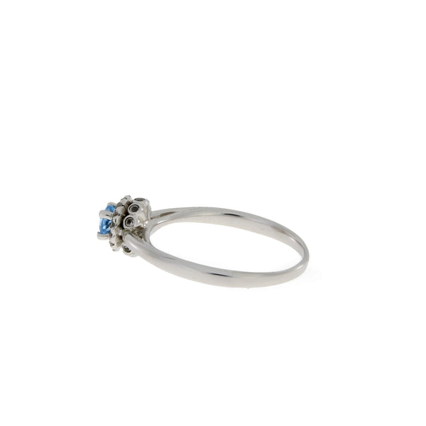 .10ct Blue Topaz Created Sapphire Ring Sterling Silver
