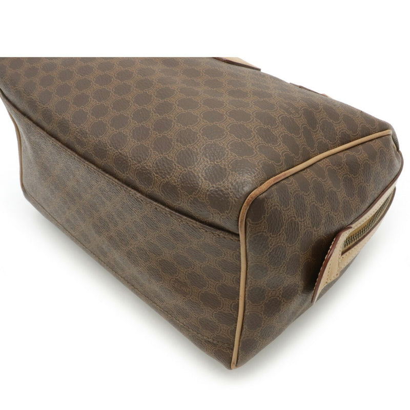 Celine Macadam pattern handbag PVC leather dark brown