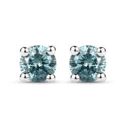 0.29 Carat Genuine Blue Diamond 14K White Gold Earrings (I1-I2)